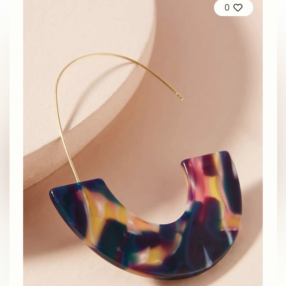 Anthropologie Imogen Resin Demi-Hoop Earrings - Picture 2 of 4